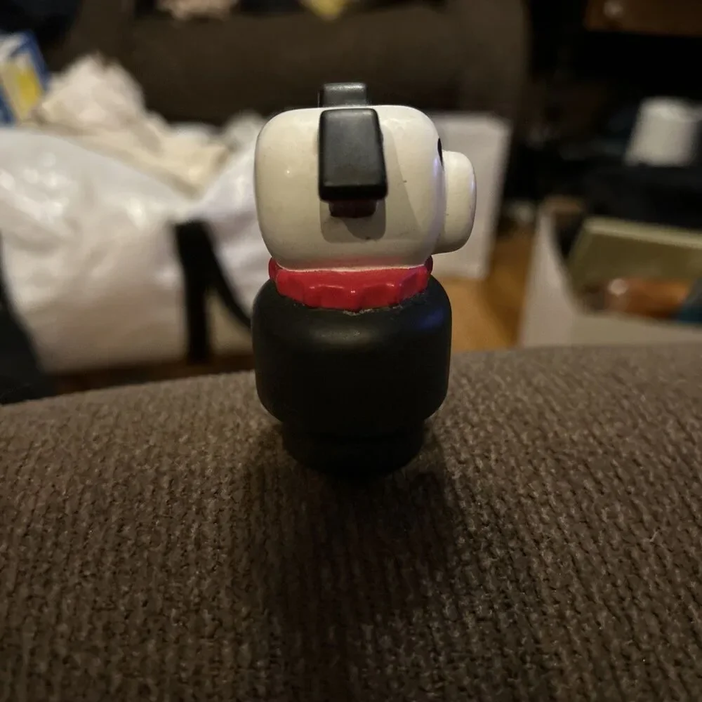 Vintage Fisher Price Little People Black & White Dog Lucky with Red Collar